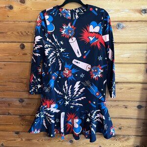 G Space Firework Midi Dress. Size Medium/Large